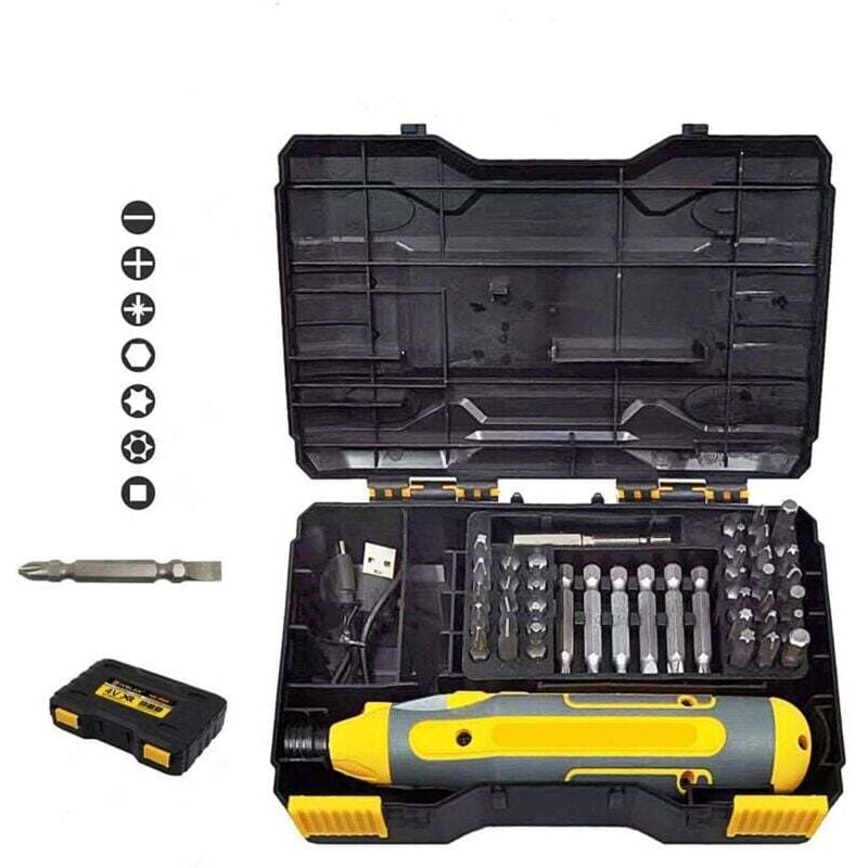 Ulisem Akkuschrauber, 45 in 1, 4 V wiederaufladbarer Akkuschrauber-Satz, Akkuschrauber für den Heim- und Leichtindustriegebrauch