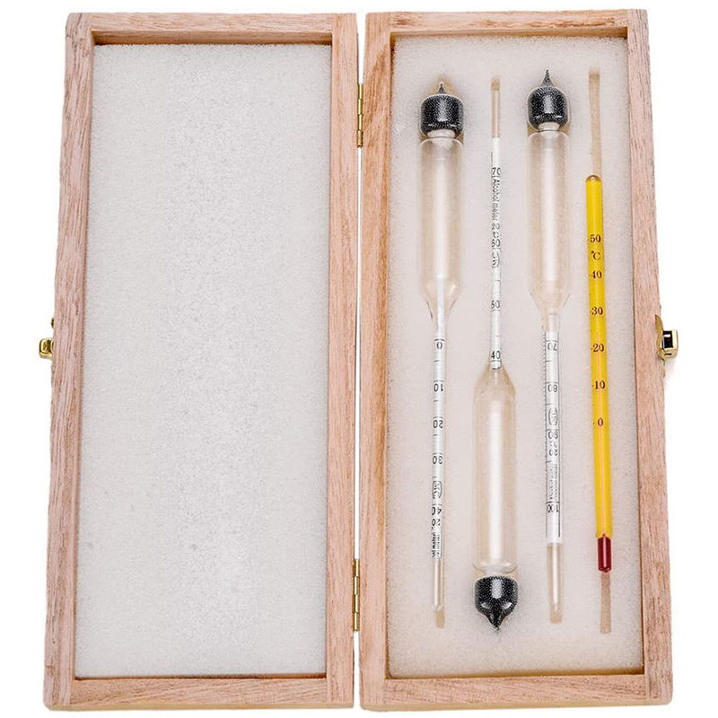 Ulisem Alkoholmeter 3er-Set mit Thermometer, Alkoholgehaltsmesser 0-40, 40-70, 70-100 Vol.-%, Hydrometer für Spirituosen, Destillate, Whisky, Brandy,