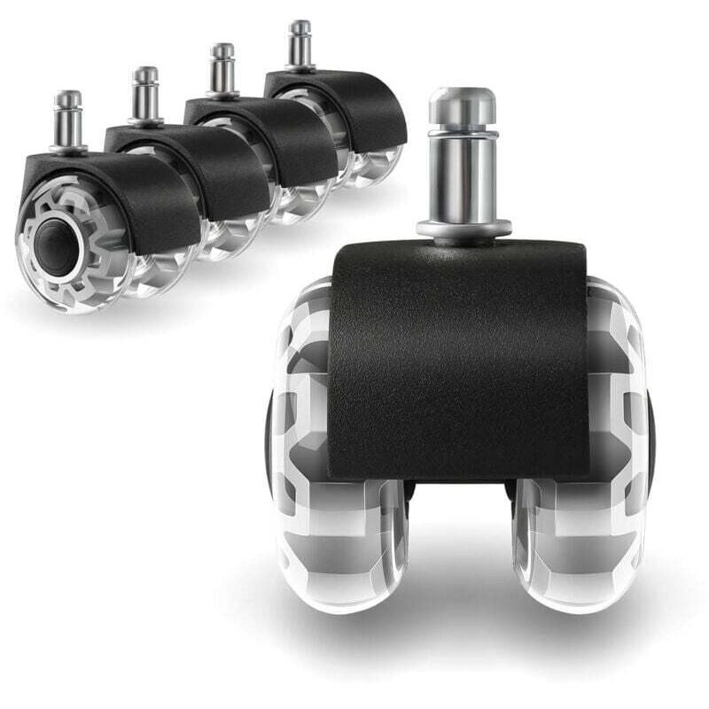 Ulisem Ersatz-Bürostuhl-Lenkrolle, 2 Zoll Gummi-Lenkrolle, extra weiches Hochleistungs-Ersatz-Lenkrad, Computer-Gaming-Bürostuhlrolle für alle Böden,