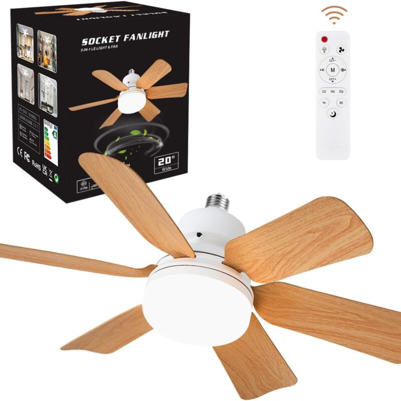 Deckenventilator mit Licht und Fernbedienung, led Dimmbarer Deckenventilator - Ulisem
