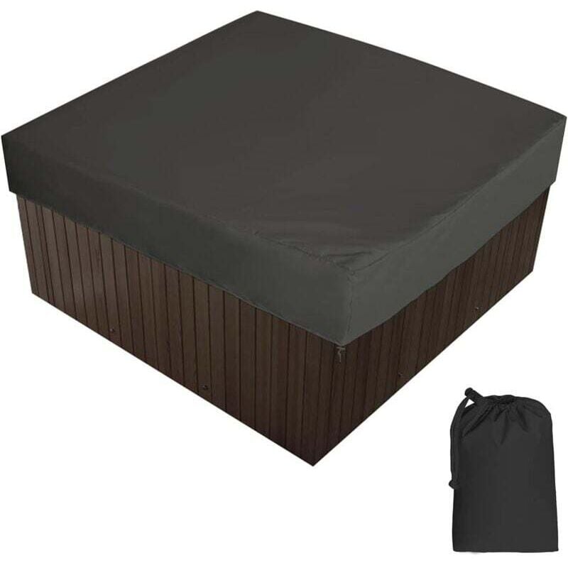 Ulisem Garten-Whirlpool-Abdeckung, 210D Oxford-Gewebe, wasserdicht, staubdicht, UV-Schutz, für Whirlpool-Badewanne im Freien (220 x 218 x 30 cm)