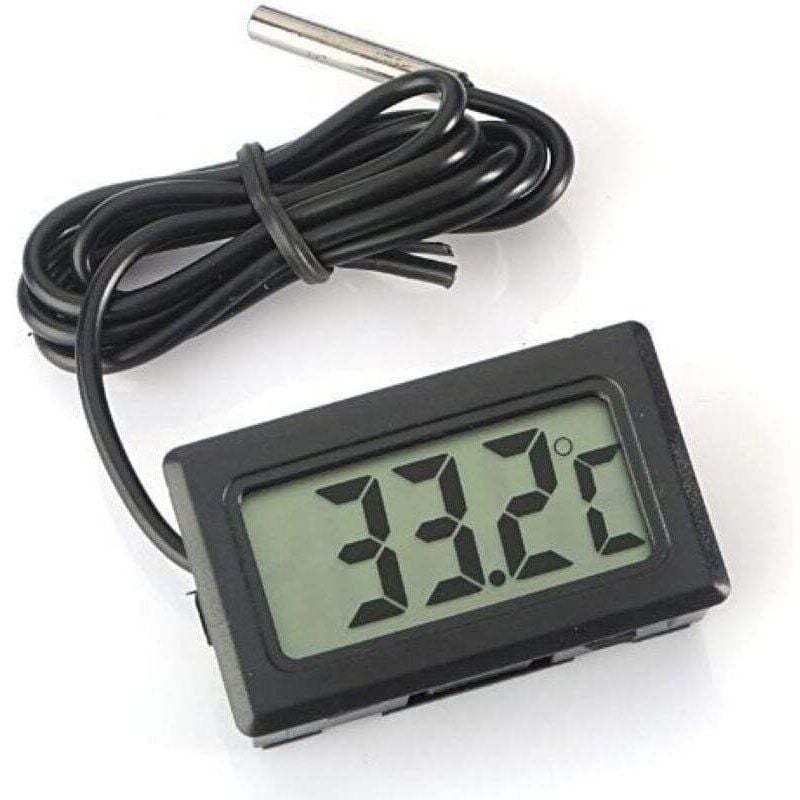 Ulisem LCD-Thermometer-Temperaturmonitor mit wasserdichter externer Sonde für Kühlschrank/Gefrierschrank, Aquarium, Wassertemperatur im Aquarium –