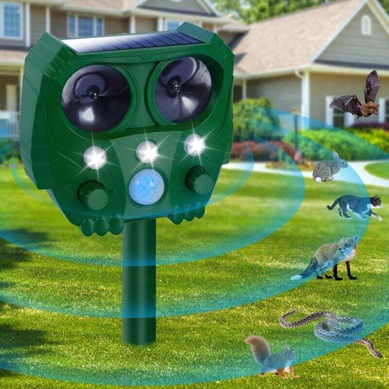Ulisem Outdoor Katzenabwehr, Ultraschallabwehr mit Bewegungsmelder für Katzen, Hunde, Ratten und Vögel