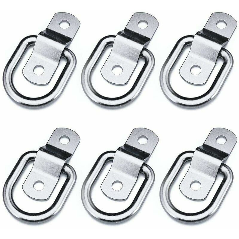 Set mit 6 robusten Zurrringen für Montage, Sicherung, Gurt, Klampe, Haken, Anhängerkupplung, Anhängeranker, mit zwei Karabinern, 4 mm Länge, 254 cm