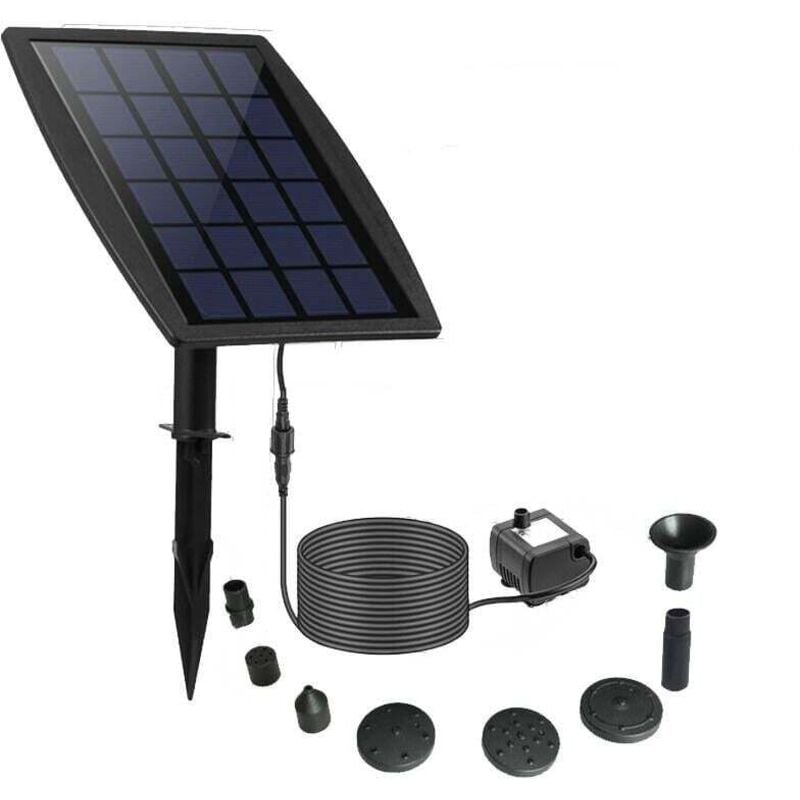 Ulisem Solarbrunnen, DIY 2,5 W Solar schwimmender Außenbrunnen, neue Solar-Teichpumpe mit 8 Düsen und 3 m Kabel, Solarbrunnen für Vogelbad, Aquarium,