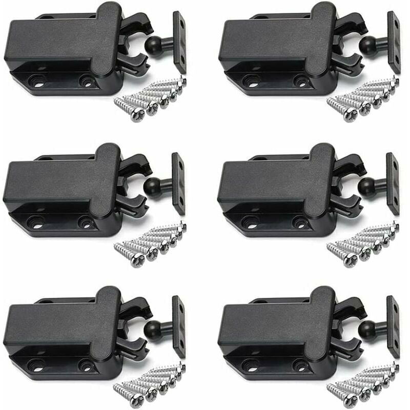 Ulisem - Stück Push-to-Open-Schrankriegel mit Touch-Entriegelung, nicht magnetisch, Schubladenriegel, Schrank, Möbel, Tür, Touch-Riegel, Schwarz