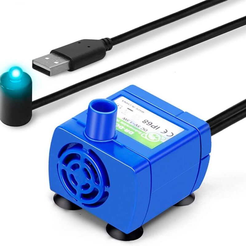 Trinkbrunnenpumpe für Haustiere, Ersatzpumpe für Blumen- und Katzenbrunnen, Tauchwasserpumpe, ultraleiser Motor, geringer Verbrauch - Ulisem