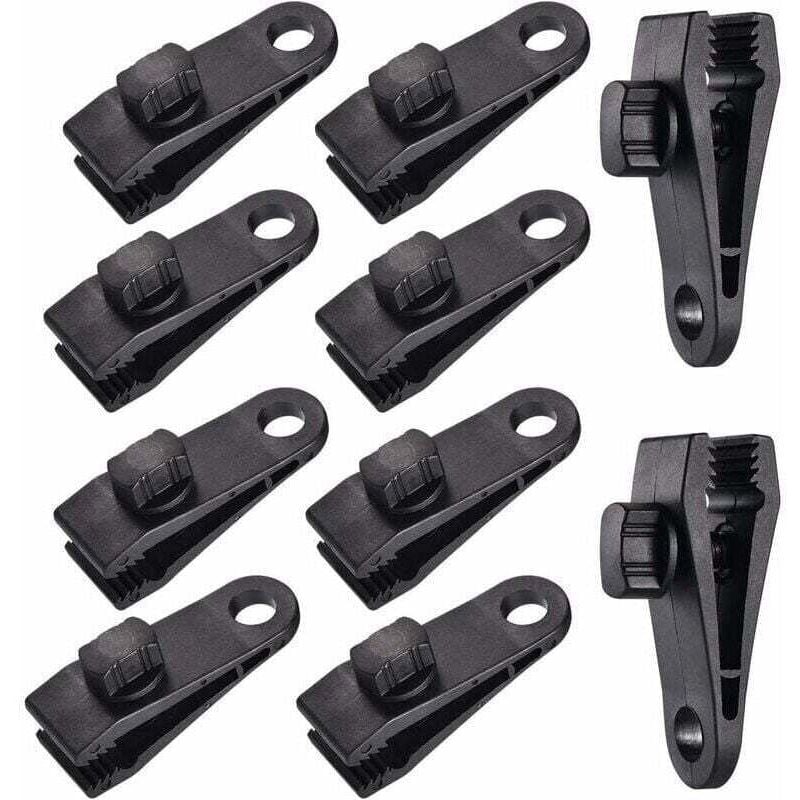 Ulisem10 Sets Tarp Clip Zeltclip Planenclip Markisenclip, Tarp Clip, Zeltclip, für Autozelt, Tarp, Markisen, Camping, Schwarz,