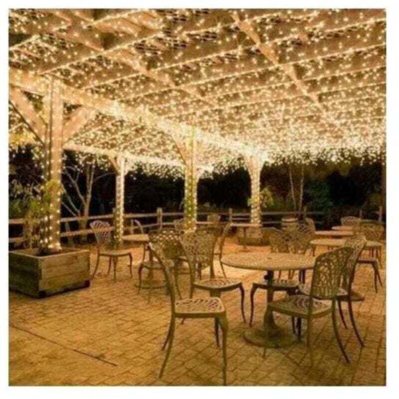 Ulisem Lichterkette, 100 m, 600 LEDs, für Karneval, Hochzeit, Außenbeleuchtung, Garten, Innenbeleuchtung (Warmweiß)
