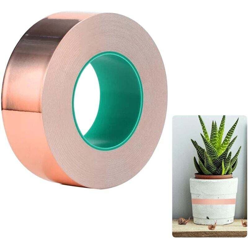 Ulisem 20 m Kupferfolienband – Schnecken- und Nacktschneckenabwehr – 30 mm breites Klebeband – für Gitarren- und EMI-Abschirmung, Löten, elektrische