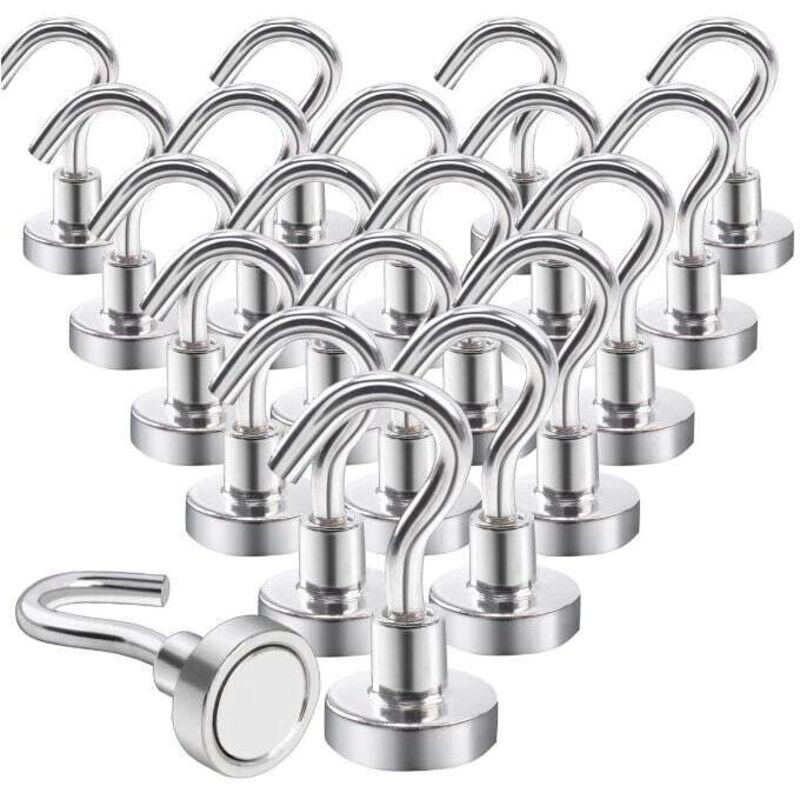 20 Stück Magnethaken, leistungsstarker Neodym-Magnethaken für Kühlschrank, Küche, Büro, Schule, Kreuzfahrt, robust - Ulisem