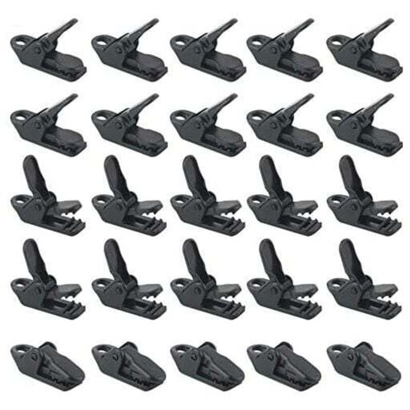 Ymyny - Ulisem25 Stück/Beutel Schwarze Zeltklammern, Winddichte Markisenklammern, Kunststoff-Windseil, Markisenclip, Campingzelt sichert für den