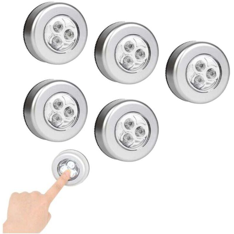 Ulisem5pcs Selbstklebende Spotleuchte, LED Selbstklebende Spotleuchte, LED Klebeleuchte, Kabellose LED Strahler, LED Nachtlichter, Batteriebetriebene