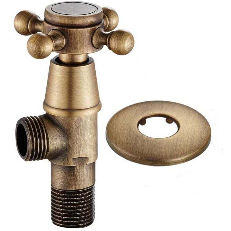 UlisemBathroom Messing-Dreieckventil G1/2 Toiletten-Hardware Vintage Goldenes Eckventil Europäische Hardware Universal Antikes Eckventil