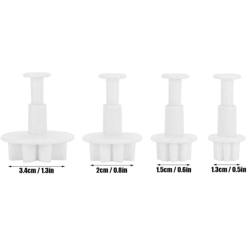 Ulisem Blumen-Ausstechformen, 4 Stück, Blumen-Fondant-Formen, Kuchendekorationswerkzeuge, Backwerkzeuge, Ausstechformen zum Backen,