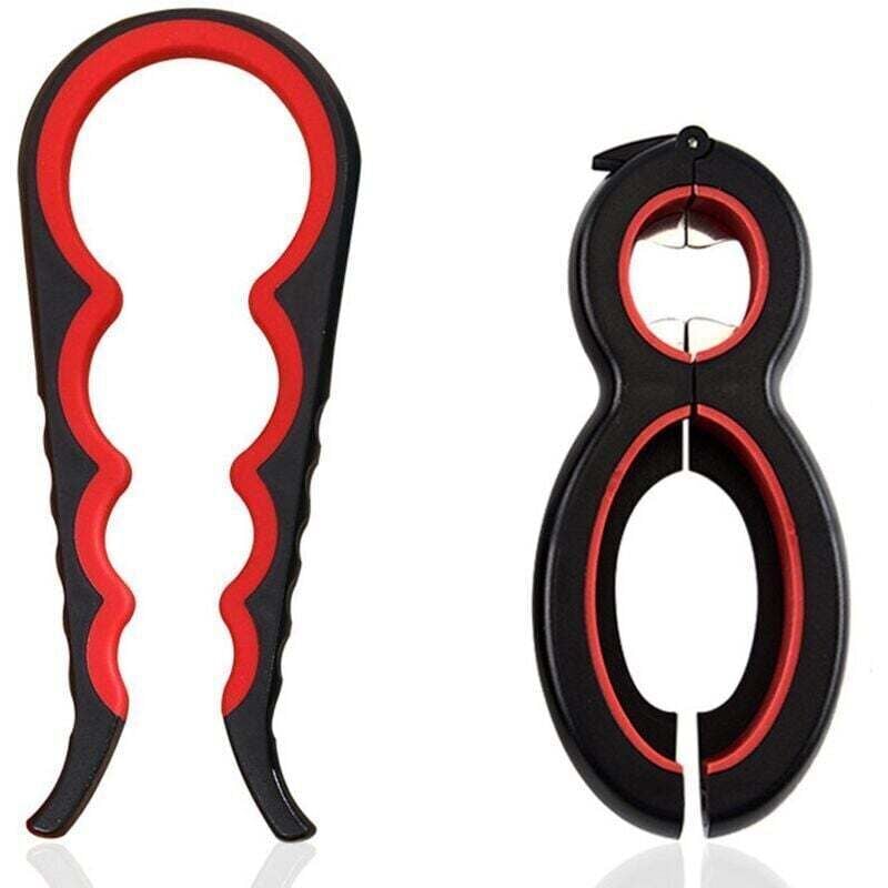 UlisemJar Opener Flaschenöffner, ergonomisches multifunktionales Flaschenöffner-Set, passt zu einer Vielzahl von Dichtungen und Deckeln
