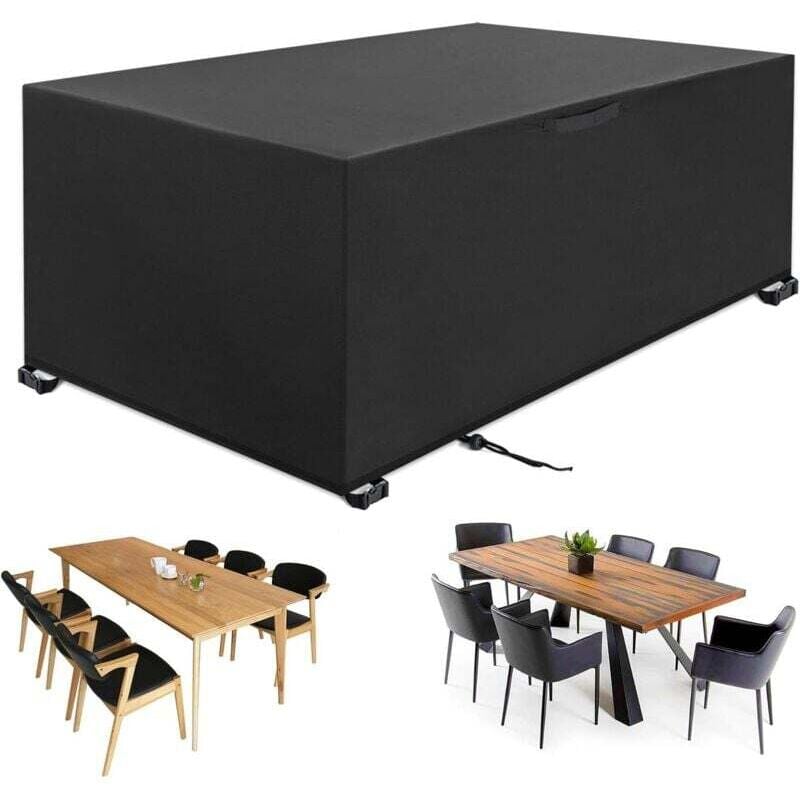 UlisemOutdoor Gartenmöbel-Abdeckung, 242 x 162 x 100 cm, 420D Oxford, Gartentisch-Abdeckung, wasserdichte Gartenmöbel-Plane