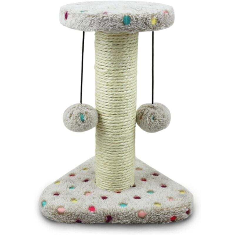 Ulisem Sisal-Kratzbaum für kleine Katzen, Kätzchen-Kletterturm, Kratzbaum, Kletterbaum, Spielturm mit hängendem Spielzeug für Katzen, Braun, 22 x 20