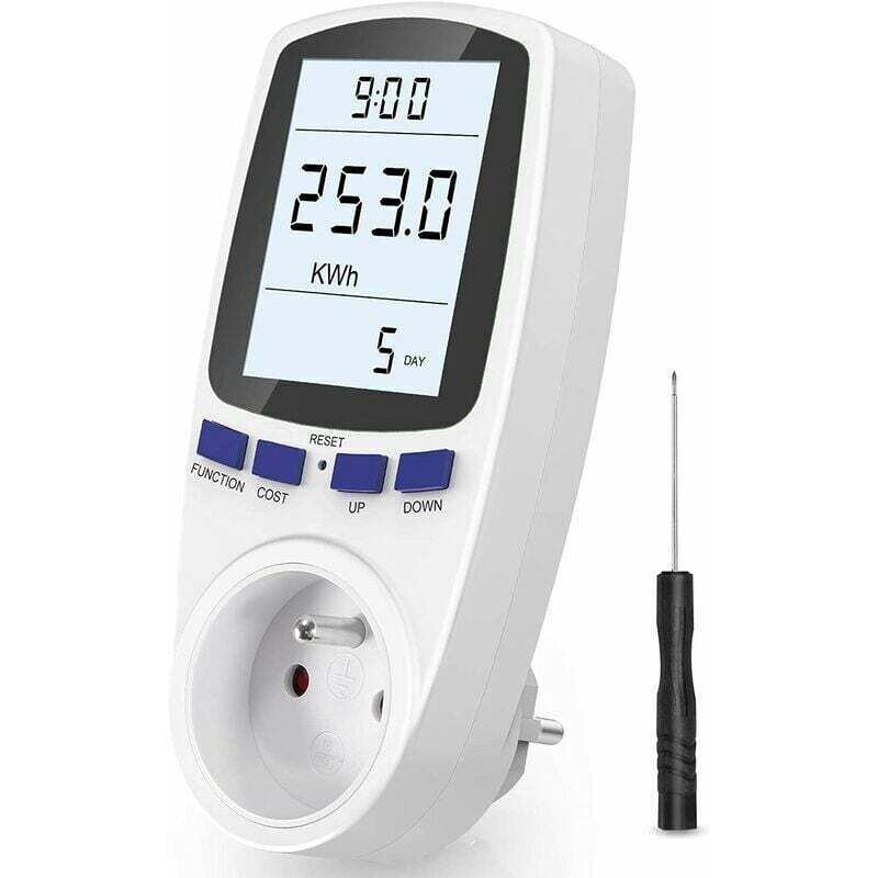 UlisemWattmeter-Steckdose, AC 185 V 264 V Energiezähler Stromverbrauchsmesser, Stromverbrauchsmonitor-Steckdose mit LCD-Display