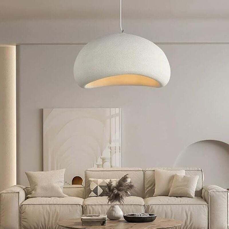 Ulisem Weißer Kronleuchter E27 Kronleuchter Restaurantlampe kreative Persönlichkeit Bar Kronleuchter Wabi-Sabi-Stil Wohndekoration Beleuchtung 30cm