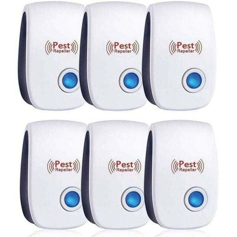 Ultraschall-Abwehrmittel, Ultraschall-Mäuseabwehr 6er-Pack, Ultraschall-Mäuse- und Rattenabwehrmittel, wirksam gegen Mäuse, Ratten, Fliegen, Mücken,