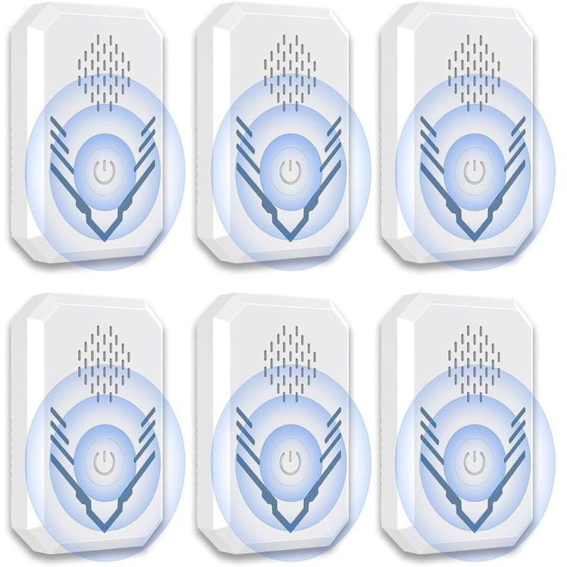 Ultraschall-Mäuse- und Rattenvertreiber, 6 Stück, Anti-Mäuse-Ratten, Anti-Mücken, sicher und energiesparend, Ultraschall-Vertreiber für Ratten,