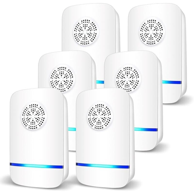 Ultraschall-Mäuseabwehr, 6er-Pack, Anti-Ratten, geräuschlos, ungiftig, wirksam gegen Mäuse und Ratten, keine Strahlung, Ultraschall-Nagetierabwehr