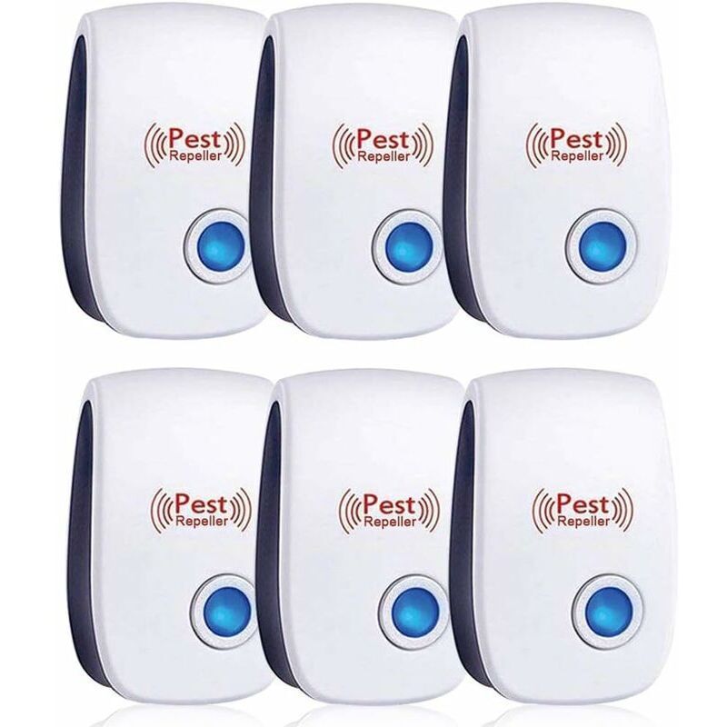Ymyny - Ultraschall-Mäuseabwehr, 6er-Pack Ultraschall-Mäuse- und Rattenabwehrmittel, wirksam gegen Mäuse, Ratten, Fliegen, Mücken, Schädlinge,
