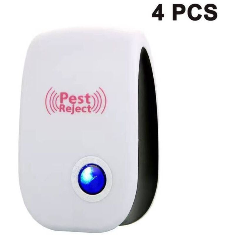 Sjqka - Ultraschall-Mückenabwehr, 4er-Packung, Ultraschall-Mäuse-, Ratten- und Insektenabwehrmittel, Ultraschall-Insektenabwehrmittel gegen