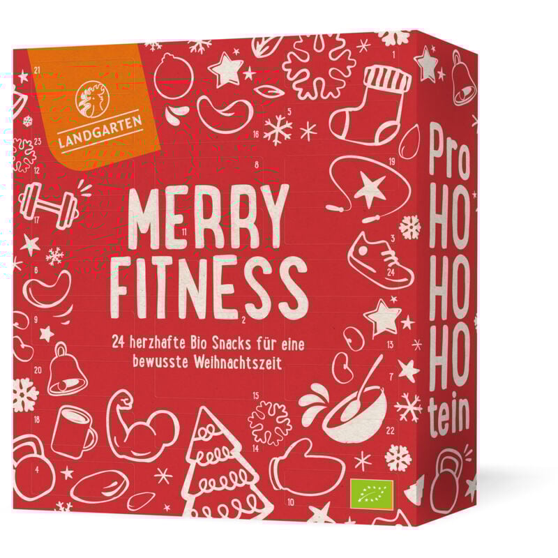 UMBRELLA® BIO Adventskalender 2025 Merry Fitness – herzhafte Snacküberraschungen Nüsse, Saaten, Protein Für Sportbegeisterte & bewusste Ernährung