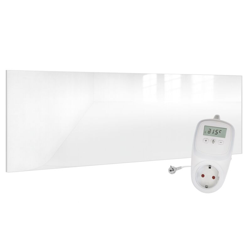 UMBRELLA® Glas-Infrarotheizung 700 W mit Thermostat TH10 – Effizientes Heizpaneel mit Carbon-Crystal-Technologie & Ein- / Aus-Schalter – Flache