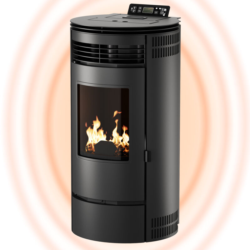 UMBRELLA® PR8 Pelletofen 9 kW bis 220m³ – Elektrokamin mit ECO-Modus, Wi-Fi Ready, Wochen-Timer & Überhitzungsthermostat für effizientes Heizen –
