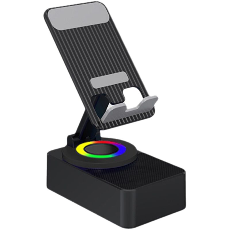 Und Drehbarer -Handyhalter, Bluetooth-Lautsprecher, Handyhalter mit Bluetooth-Lautsprecher, Schwarz