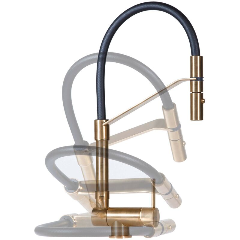 Underfinestra Küchenspülenmischer, gebürstetes gold Farbe Gattoni Rubinetterie 6015065SG Gebürstetes Gold