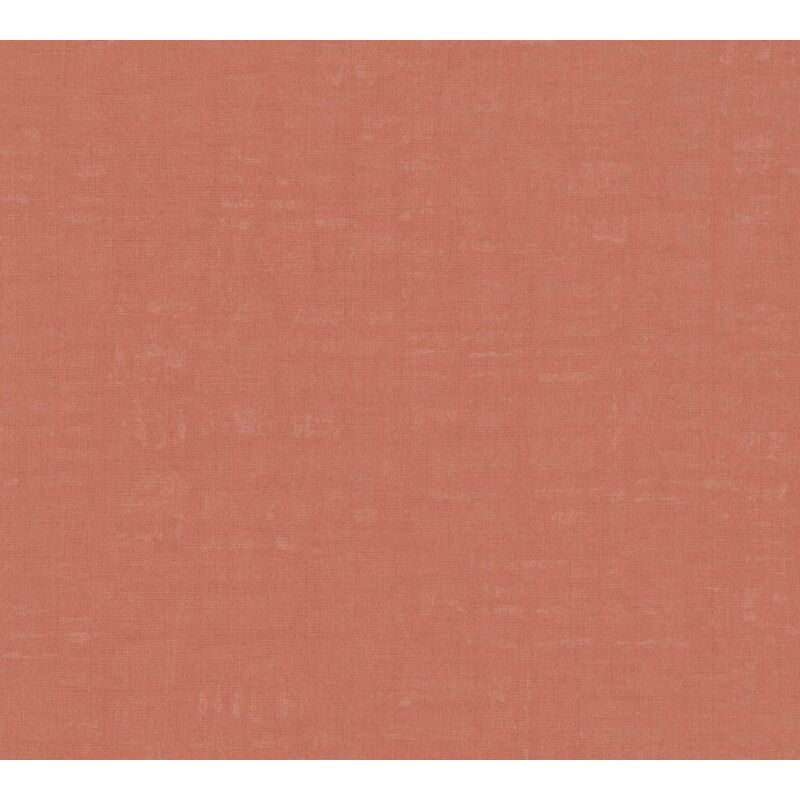 Profhome - Uni Tapete 387458 heißgeprägte Vliestapete leicht strukturiert in Textiloptik matt orange lachs-rot rot-orange 5,33 m2