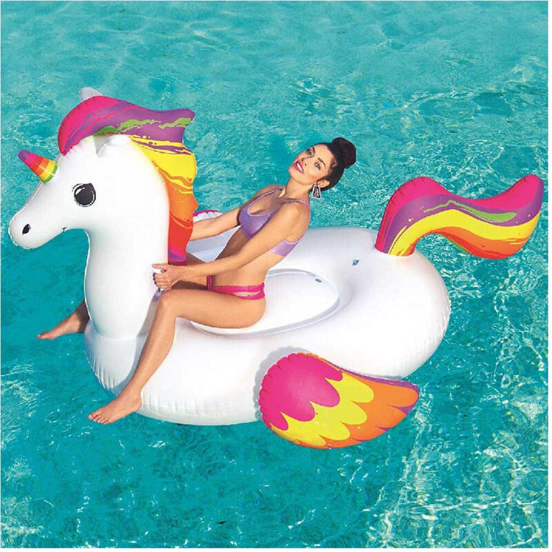 Trade Shop Traesio - Trade Shop - unicorno fashion cavalcabile gigante 224 x 164 cm cavallo arcobaleno -