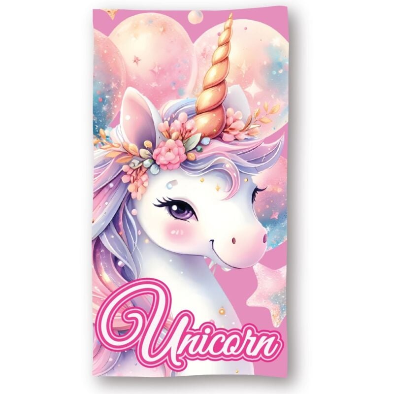 Strandtuch Frottee Badetuch mit Premium Druck, 70x140 cm - Unicorn