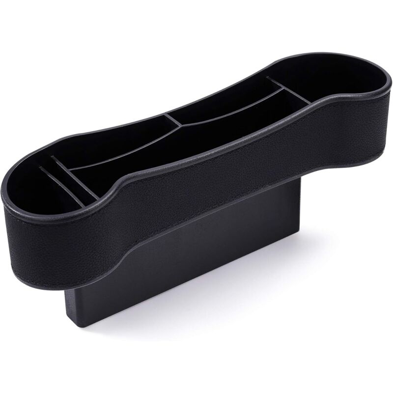 Alovez - Universal Autositz Lücke Aufbewahrungsbox Auto Organizer pu Leder Getränkehalter Schwarz Organizer