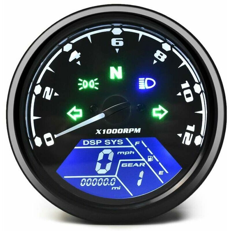 Universal Motorrad Kilometerzähler LCD Digital Tachometer Tachometer Messgeräte mit Nacht Licht Fit für 12V Motorrad Am beliebtesten