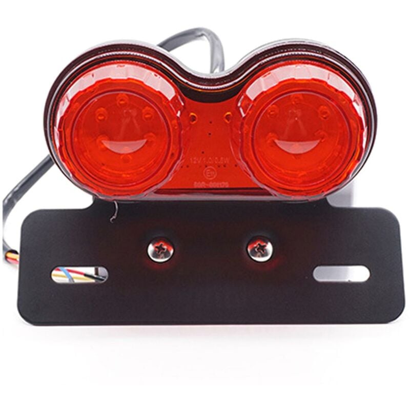 Woosien - Universal Motorrad Red Barrel Rücklicht Multi-funktion Retro Modifizierte Led Mit Drehen Bremslicht