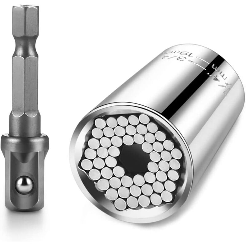 Bluedeer - Universal-Steckschlüssel (7 – 19 mm) – Gadgets für Männer, Multifunktionales Universal-Nuss-PowerGrip-Set, Vatertagsgeschenk,