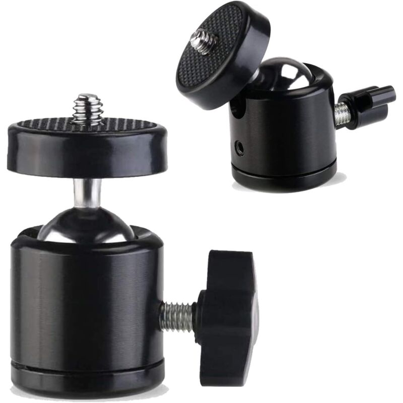 Universelle 1/4 Zoll Mini-Kugelkopf-Stativhalterung (2er-Pack), 360 Grad drehbarer Basisadapter für htc Vive DSLR-Kamerastativ, Einbeinstativ,