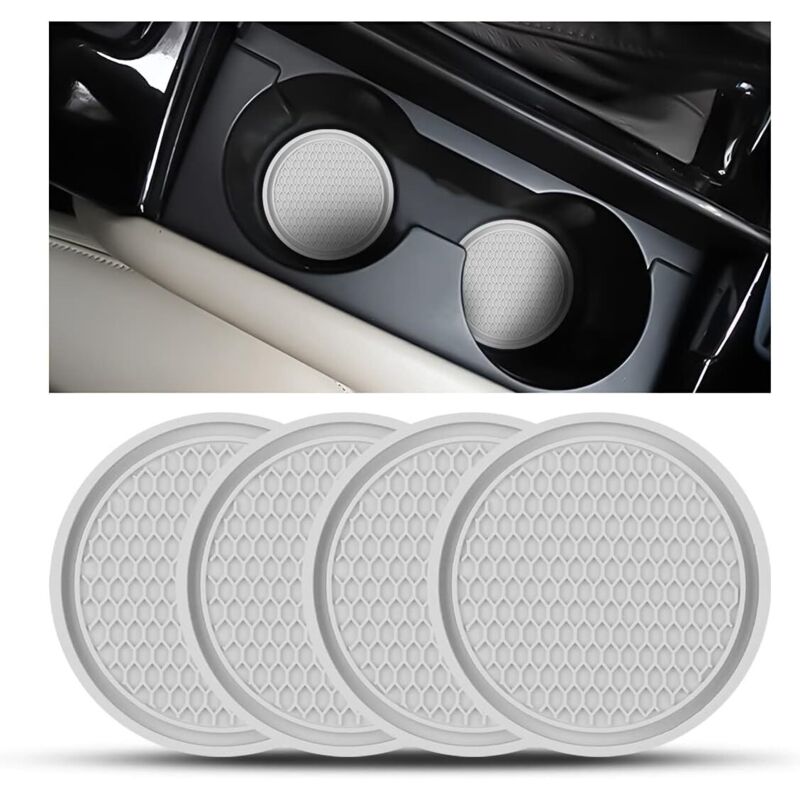 Universelle, rutschfeste Silikon-Autountersetzer, PVC-Becherhalter, dicke PVC-Autountersetzer, universelle Auto-Bechermatten, Autountersetzer (grau)