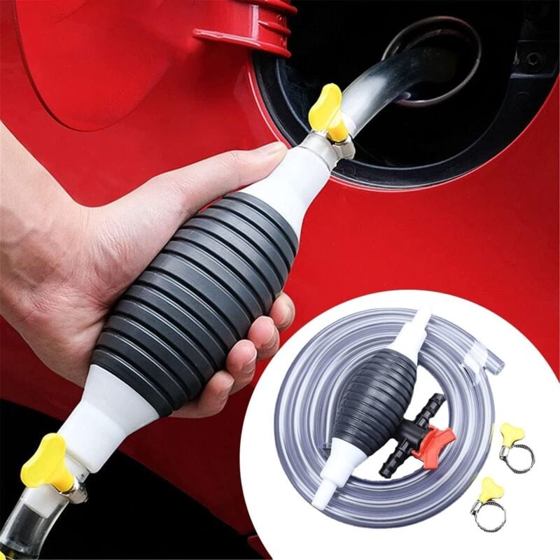 Universelle tragbare Auto-Hand-Siphon-Transferpumpe für Wasser, Benzin, Flüssigkraftstoff, Diesel, Benzin, Lösungsmittel mit 2 m Schlauch