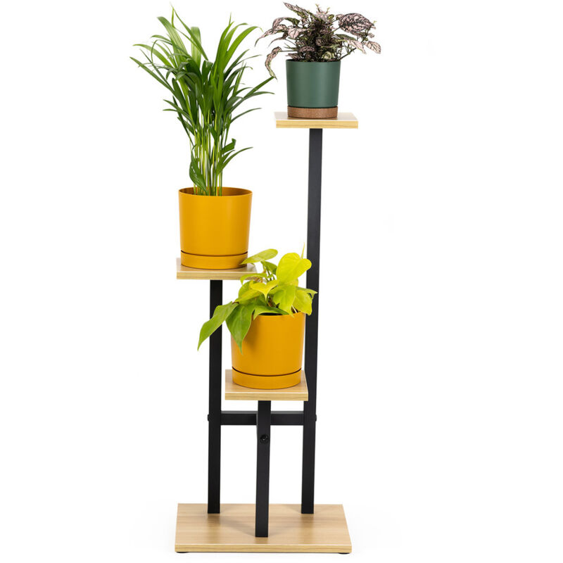 Universeller Blumenständer PEAK - schwarz, 3-stufiger Blumenständer für 3 Töpfe