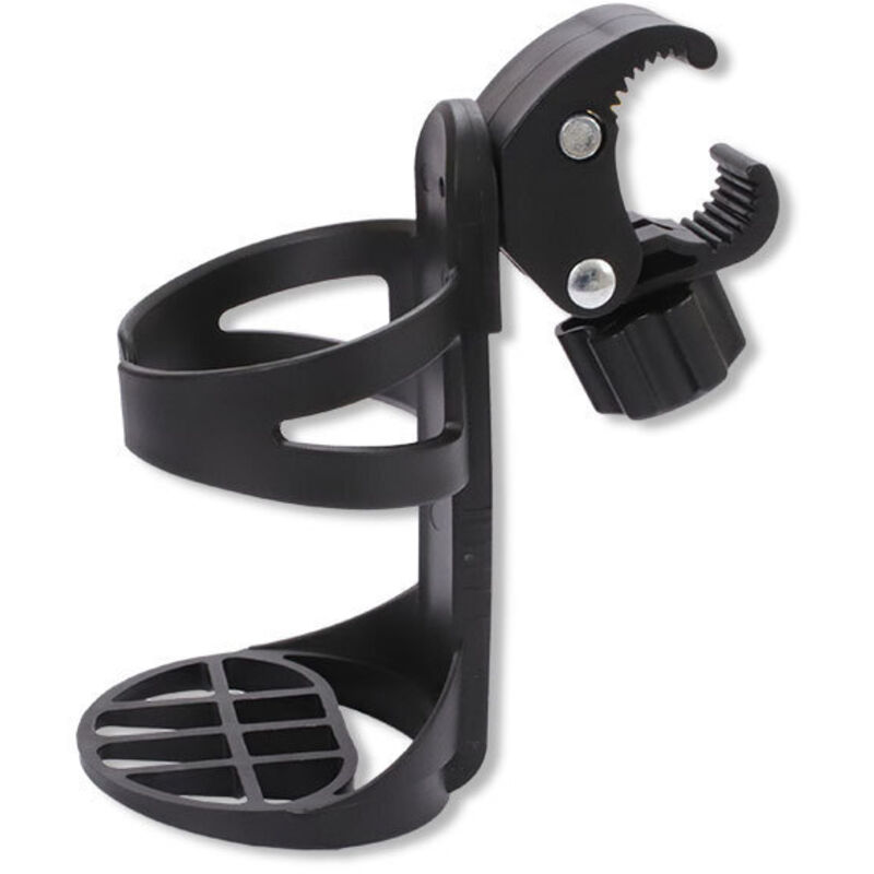 Universeller, um 360 Grad drehbarer Getränkehalter für Fahrräder, Kinderwagen, Rollstühle, Gehhilfen und Elektroroller (1 Stück)