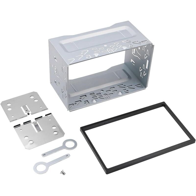 Universelles Doppel-DIN-Autoradiogehäuse, Autoradio aus Metall mit Rahmen für Auto-DVD-Player, GPS, Videoplayer