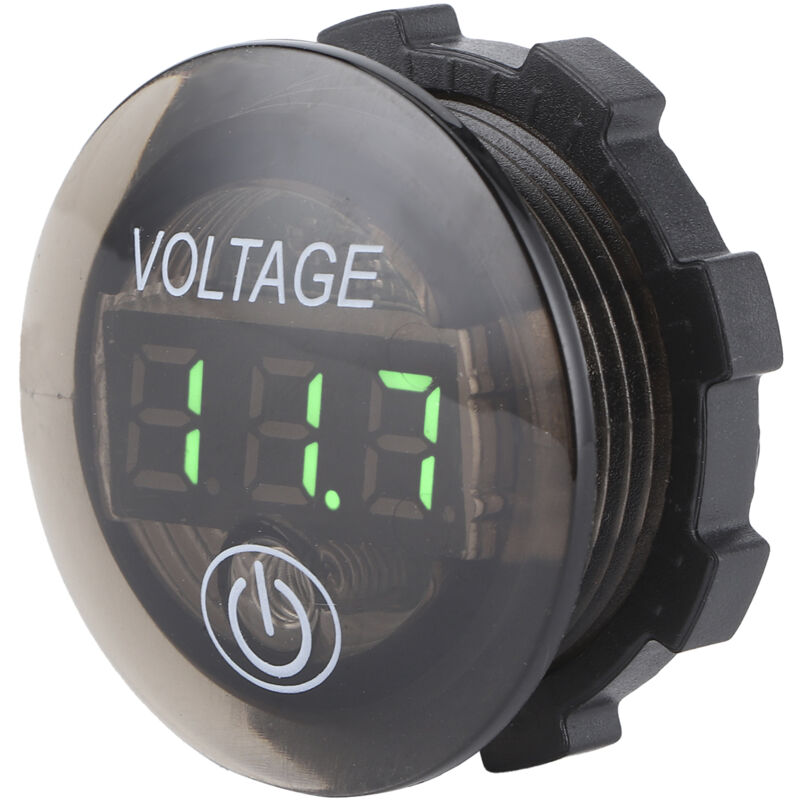 Universelles LED-Digitalvoltmeter für Gleichstrom 12-24V Autobatterie mit Berührungsschalter (Grün)