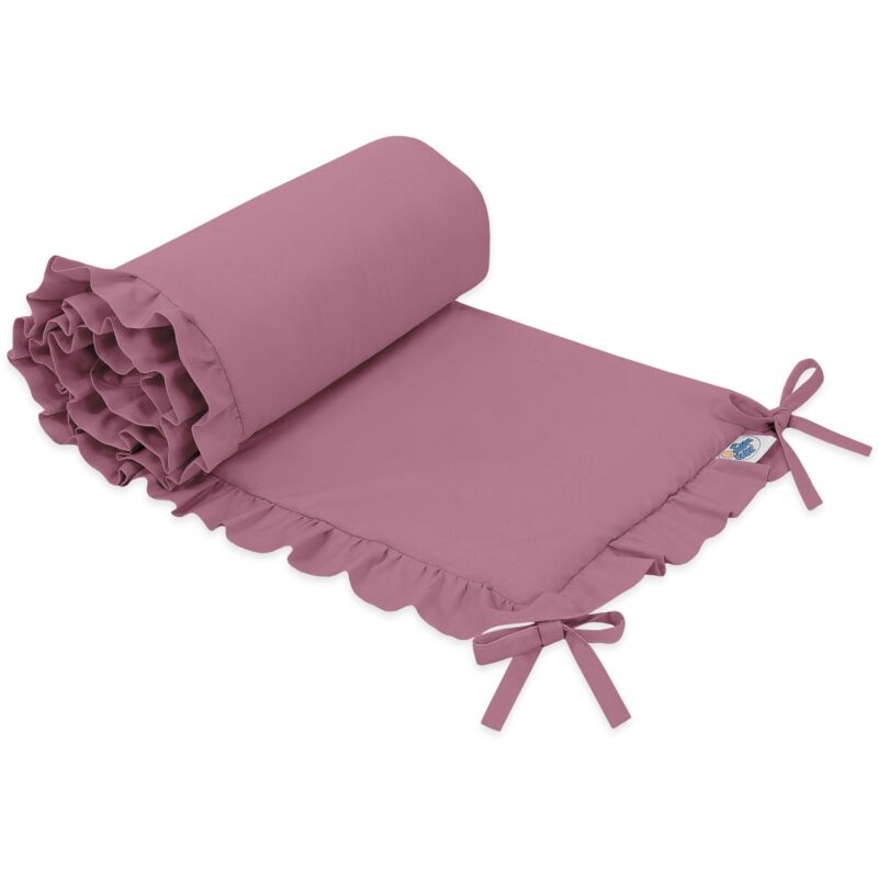 Universelles Nestchen mit Rüsche für Babybett - Retro Pink