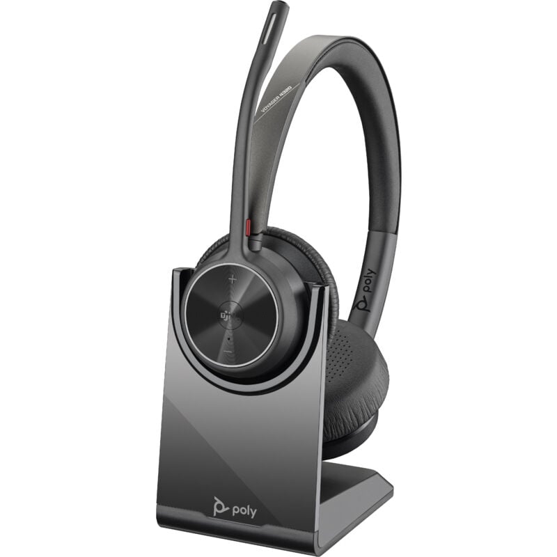 Poly - Voyager 4320 uc Wireless Headset (Plantronics) - Headset mit Bügelmikrofon - Anschluss an PC/Mac mit the Bluetooth usb-a Adapter und an